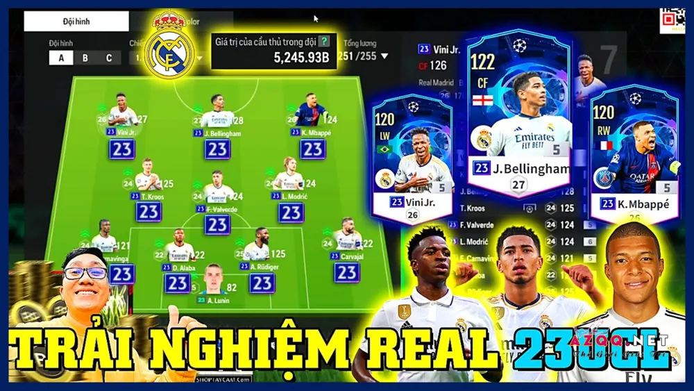 Xây dựng đội hình Real Madrid FC Online mùa 23UCL Mạnh Nhất